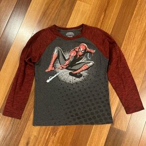 Marvel Boys Long Sleeve Spiderman Raglan Shirt Sz 8 - GUC 🕸️🕸️🕸️
